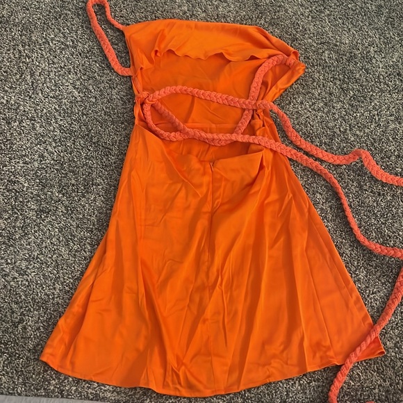 orange silk dress - Picture 2 of 2